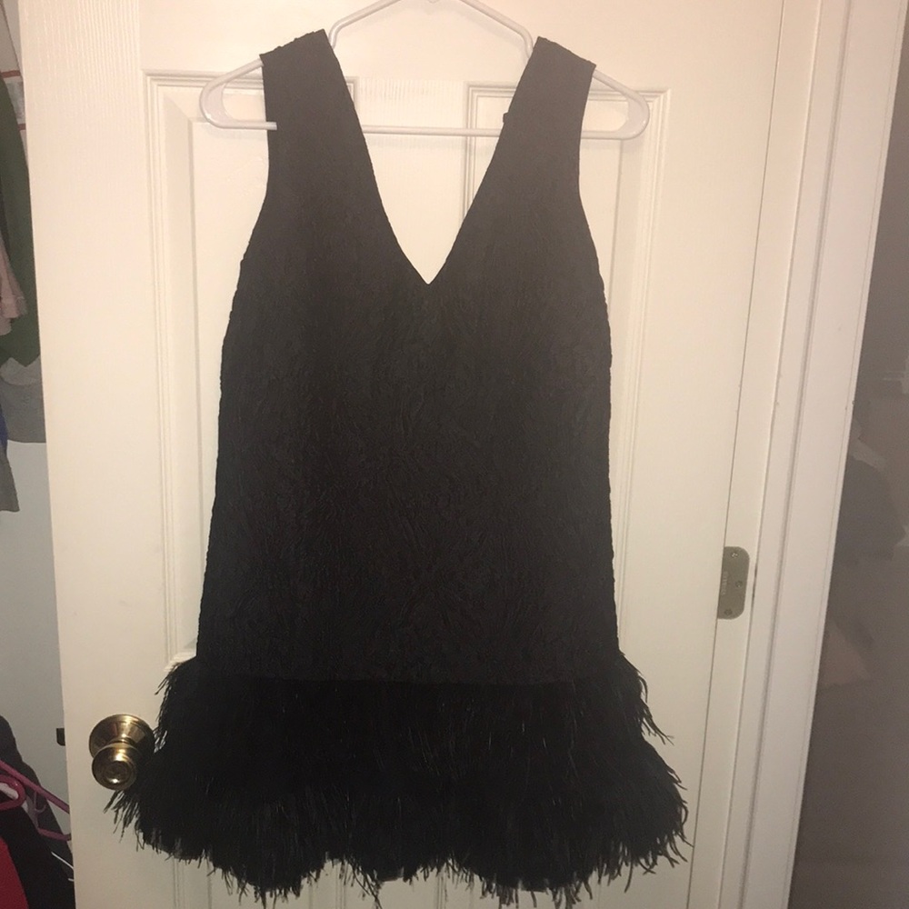 BCBG MAXAZRIA Jamysen Feather Trim dress